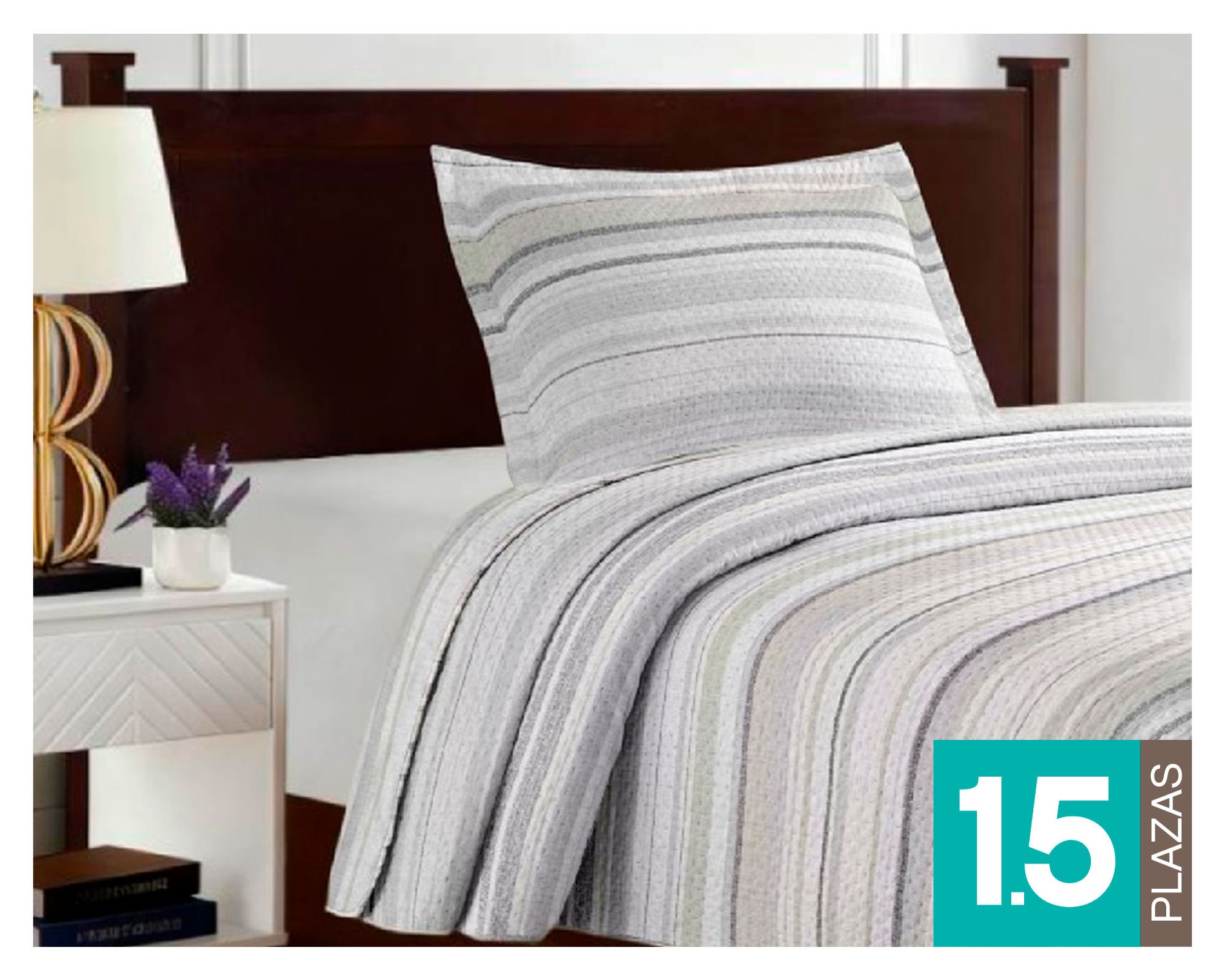 Illusions Quilt Breda gris 1.5 plazas