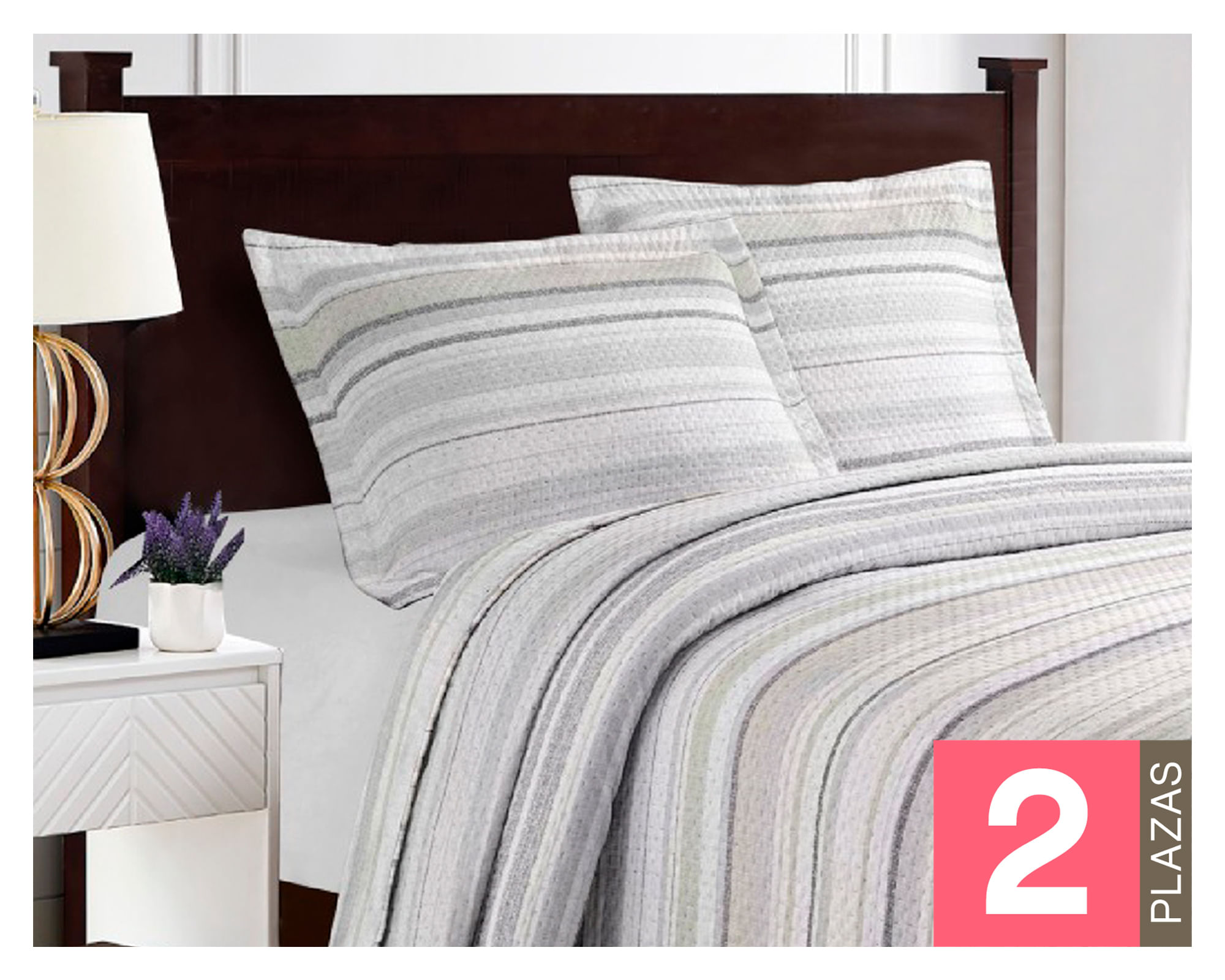 Illusions Quilt Breda Breda gris 2 plazas