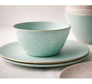 Plato Summer-Gingko menta 4 piezas