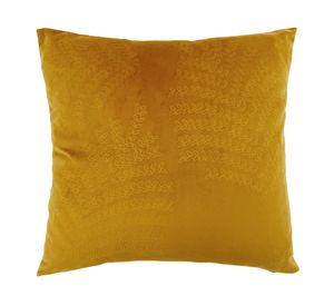 Cojín velvet hojas mostaza 45x45 cm