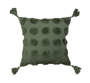 Cojín pompón verde 45x45 cm
