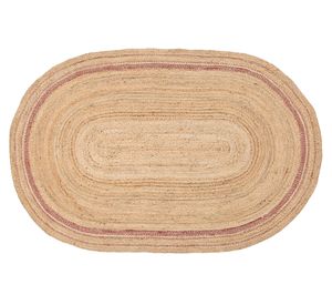 Alfombra yute oval línea 240x150 cm terracota