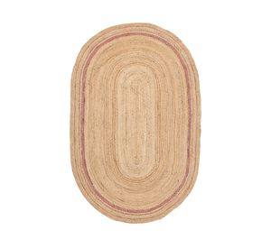 Alfombra yute oval línea 240x150 cm terracota