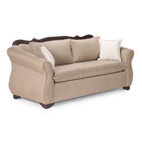 Living 311 Afgano beige sofa resortes + 2 sitiales madera