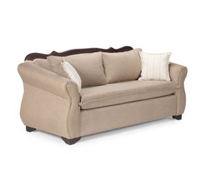 Living 311 Afgano beige sofa resortes + 2 sitiales madera