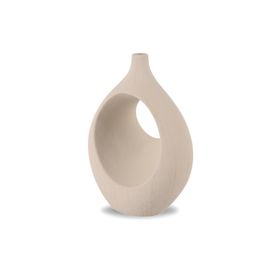 Florero Diseño Cerámica Beige 20cm