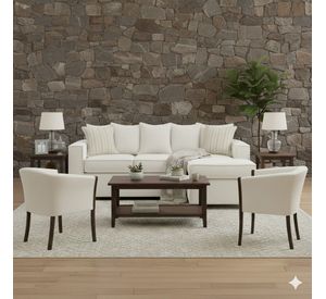 Living 311 Havanna blanco seccional 3 cuerpos con resortes + 2 sitiales