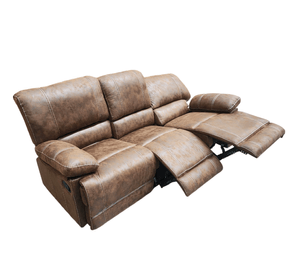 Living Sofá 3 Cuerpos Reclinable Castle Café + 2 Bergers 98023R4