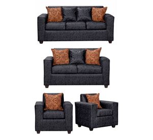 Juego de Living 3 2 1 1 Ezeiza Negro