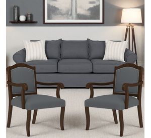 Juego de Living 311 Antonia marengo sofa con resortes + 2 sitiales madera