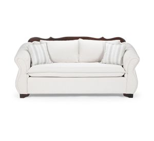 Living 311 TEHERAN blanco sofa resortes mas 2 sitiales clasicos madera