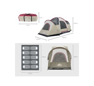 Carpa 10 Personas Camping Outdoor Beige