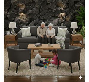 Juego de Living Pastora marengo  311 sofa resortes + 2 sitiales