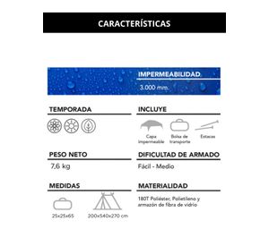 Carpa 10 Personas Camping Outdoor Beige