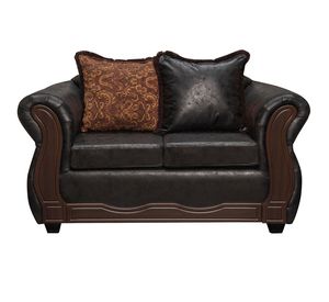 Juego de Living 3 2 Sofia PU Negro