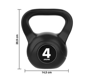Kettlebell Mancuerna Pesa Rusa Cemento 4 Kg Negro