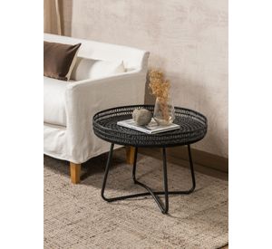 Mesa Rattan Metal Negro Amoblé