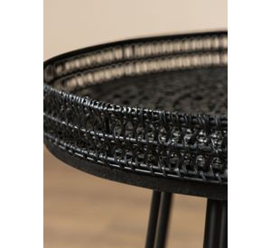 Mesa Rattan Metal Negro Amoblé