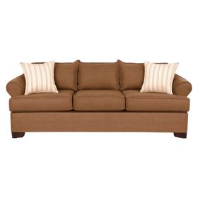 Juego de Living 311 Antonia cafe sofa con resortes + 2 sitiales madera