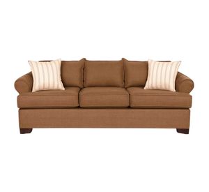 Juego de Living 311 Antonia cafe sofa con resortes + 2 sitiales madera