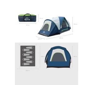 Carpa 8 Personas Camping Outdoor Azul