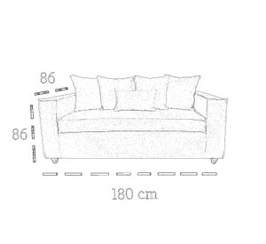 LIVING 311 ROMEO MARENGO SOFA 3 CUERPOS RESORTES + 2 SITIALES DE MADERA