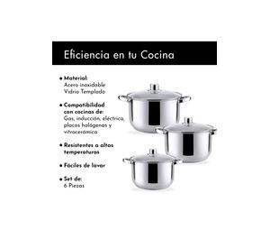 Baterías 6 Piezas Acero Inoxidable Dresden Gris