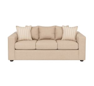 Living 311 Kabul  Beige  sofa 3 cuerpos + 2 sitiales madera