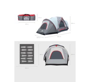 Carpa 12 Personas Camping Outdoor Gris