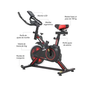 Bicicleta Spinning K100 Rojo