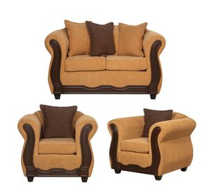 Juego de Living 2 1 1 Barcelona Oro