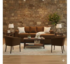 Living 311 Havanna cafe seccional 3 cuerpos con resortes + 2 sitiales