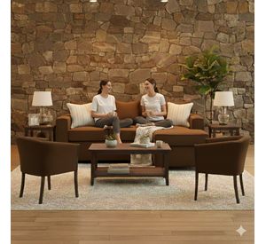 Living 311 Havanna cafe seccional 3 cuerpos con resortes + 2 sitiales