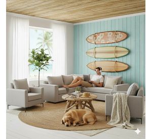 Living 311 Matilda gris claro seccional y 2 poltronas con resortes