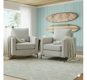 Living 311 Matilda gris claro seccional y 2 poltronas con resortes