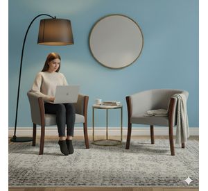 Living 311 Kabul gris sofa 3 cuerpos + 2 sitiales madera