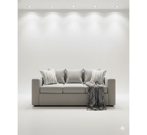 Living 311 Kabul gris sofa 3 cuerpos + 2 sitiales madera