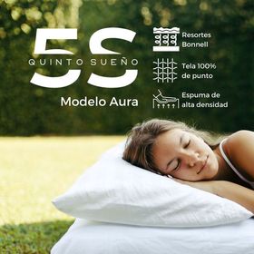 Cama Europea 1 Plaza Aura + Respaldo Tubular Negro Rosado