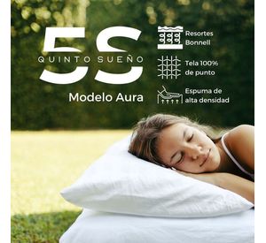 Cama Europea 1 Plaza Aura + Respaldo Tubular Negro Rosado