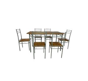 Juego de comedor 6P Capri Silver 74x80x140 cm