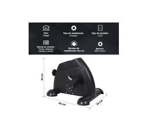Pedalera Atletis Fit T1.2 Volante Rotación 1KG Negro