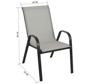 PACK 4 SILLAS DE TERRAZA  TEXTILENO Y ACERO