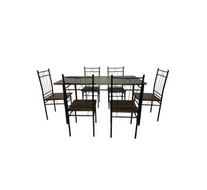 Juego de comedor 6P Verona Negro 74x80x140 cm