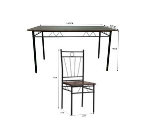 Juego de comedor 6P Verona Negro 74x80x140 cm