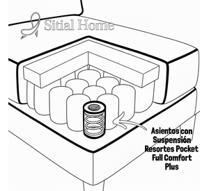 Sofa Intercambiable 5 Cuerpos Baco Beige  Resorte Pocket