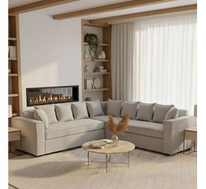 Living 311 Seccional con resortes+ 2 Sitiales Metropolitan Gris Claro