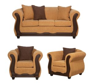 Juego de Living 3 1 1 Barcelona Oro