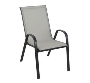 Silla de Terraza Textileno y Acero Gris