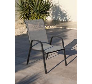 Silla de Terraza Textileno y Acero Gris