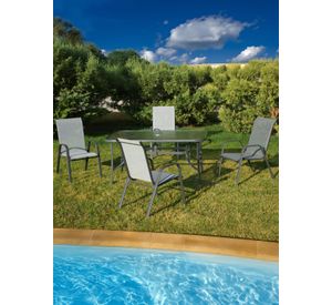 Silla de Terraza Textileno y Acero Gris
